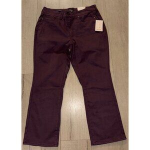 NYDJ  Marilyn Straight Leg Jean Women's Size 16W Petite Color Fig NWT Lift &Tuck